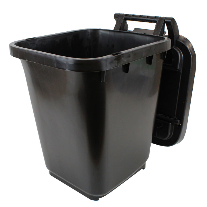 Black Large Kerbside Compost Caddy with Locking Lid - 23L