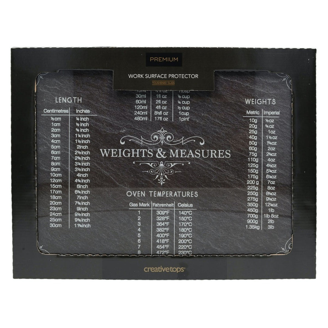temperature and measurement conversions with a slate effect finish.
