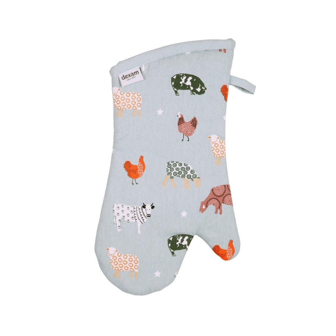 Dexam Blue Farmyard Oven Gauntlet