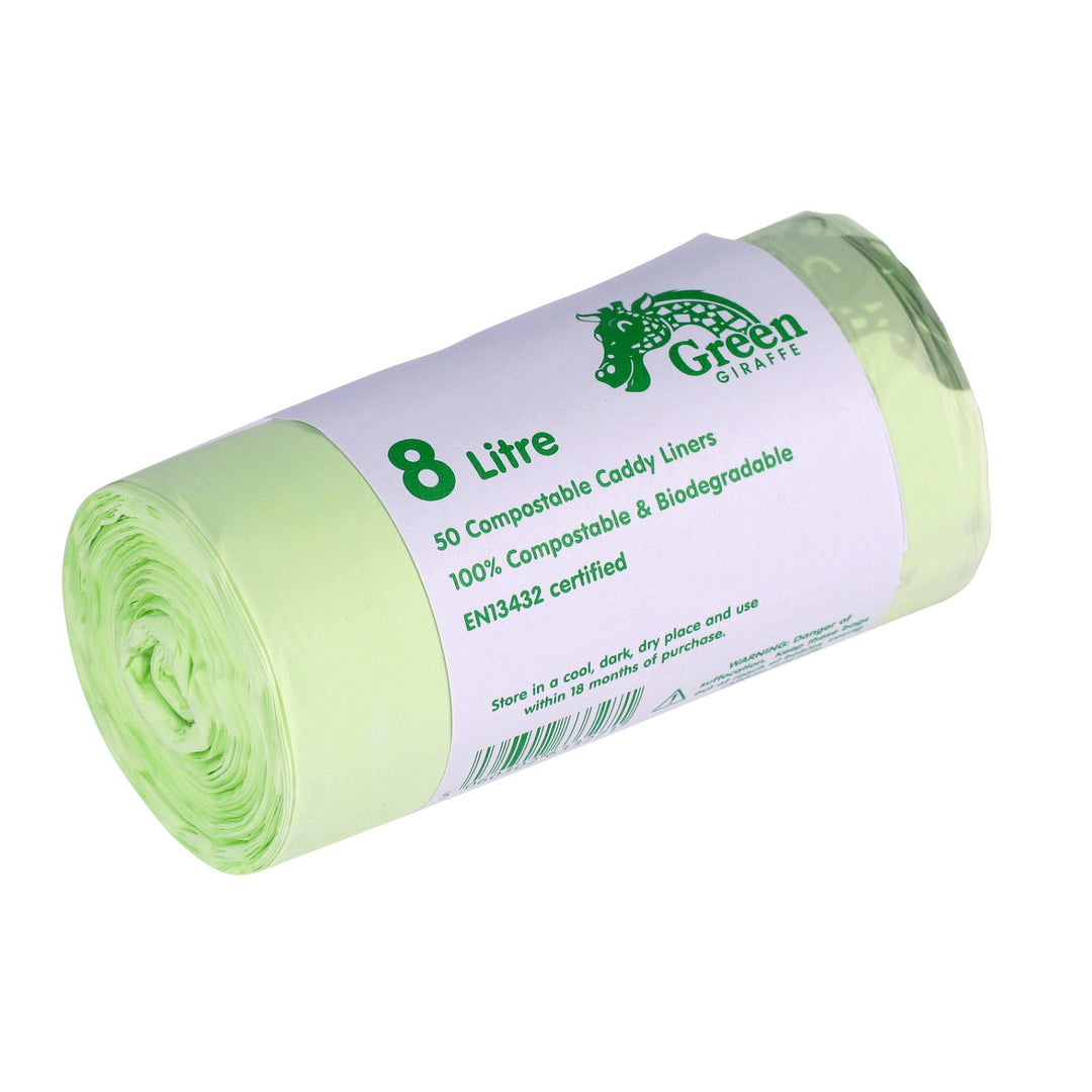 8L Green Giraffe Compostable Kitchen Caddy Liners