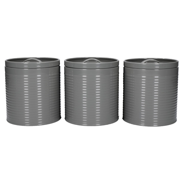 KitchenCraft Grey 3 Piece Storage Canister Set