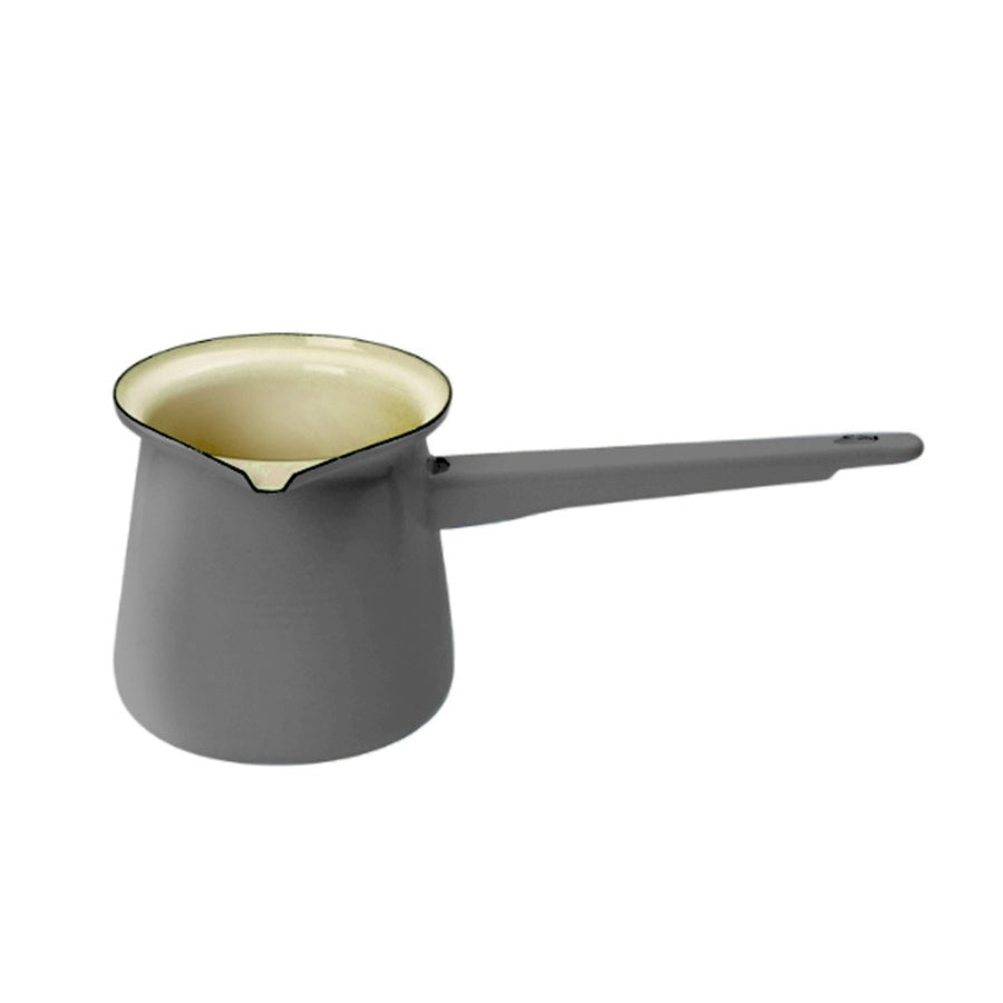 Dark grey Turkish coffee pot for making hot drinks outdoors and while camping