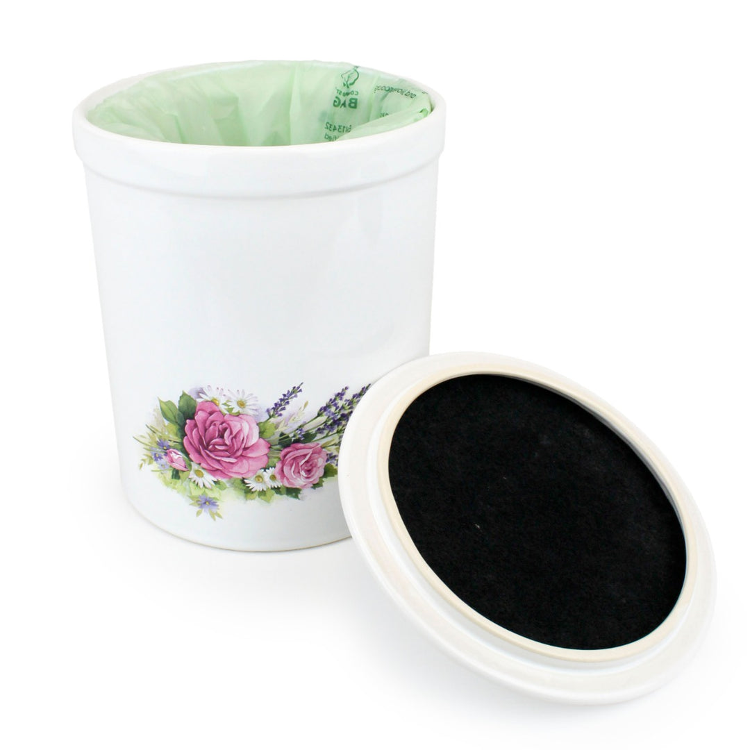Hambridge Ceramic Compost Caddy - Roses