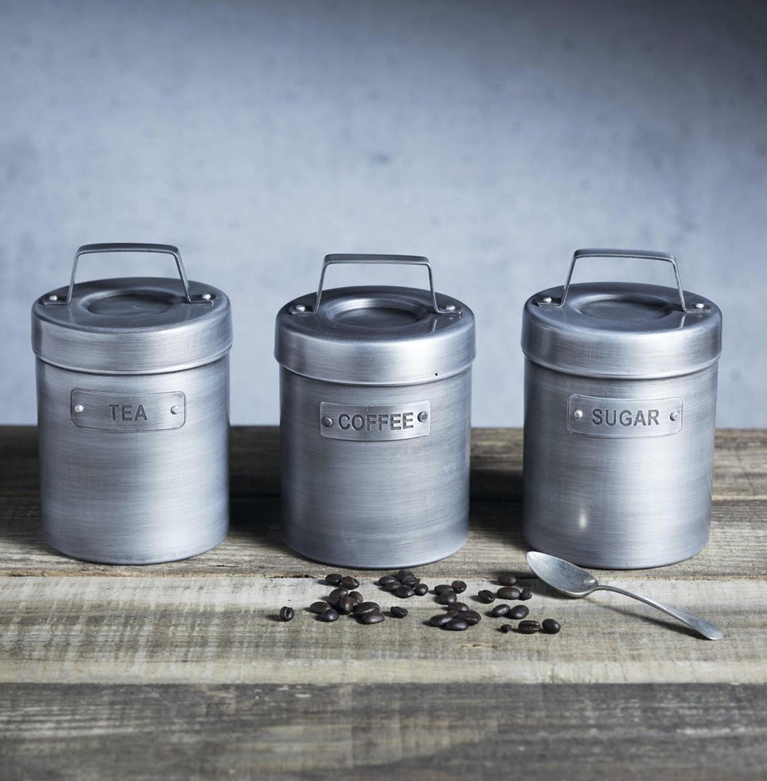 Industrial Kitchen Tea, Coffee & Sugar Canister Set