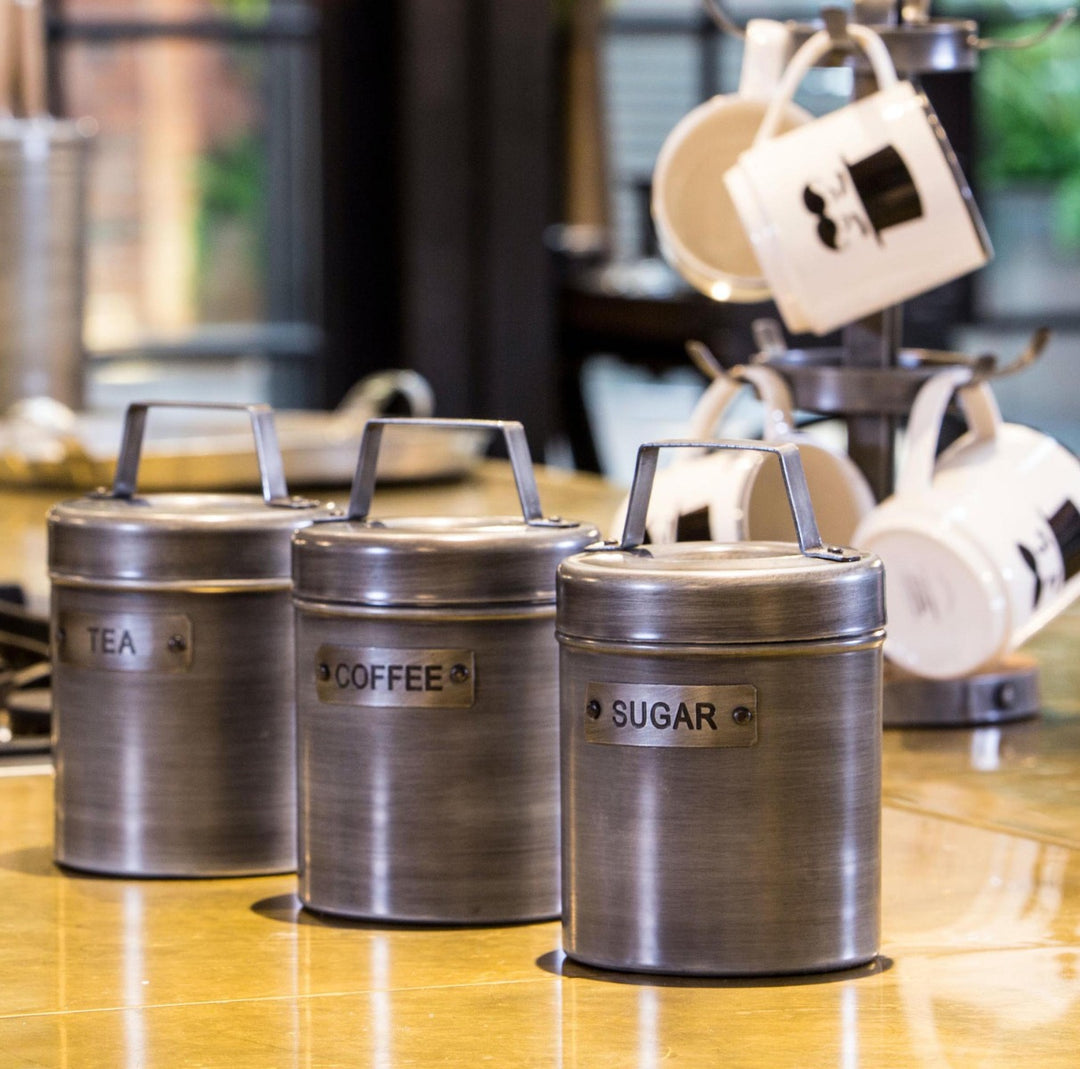 Industrial Kitchen Tea, Coffee & Sugar Canister Set