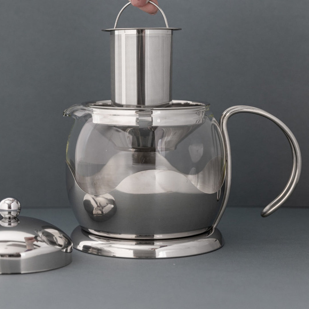 La Cafetiére Izmir Silver Glass Teapot - 4 Cup