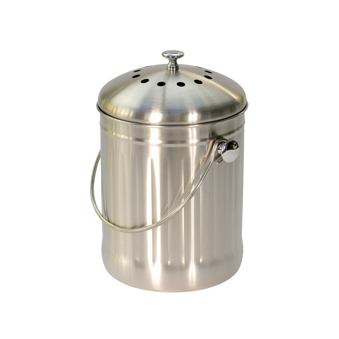 KitchenCraft Brushed Stainless Steel Compost Caddy