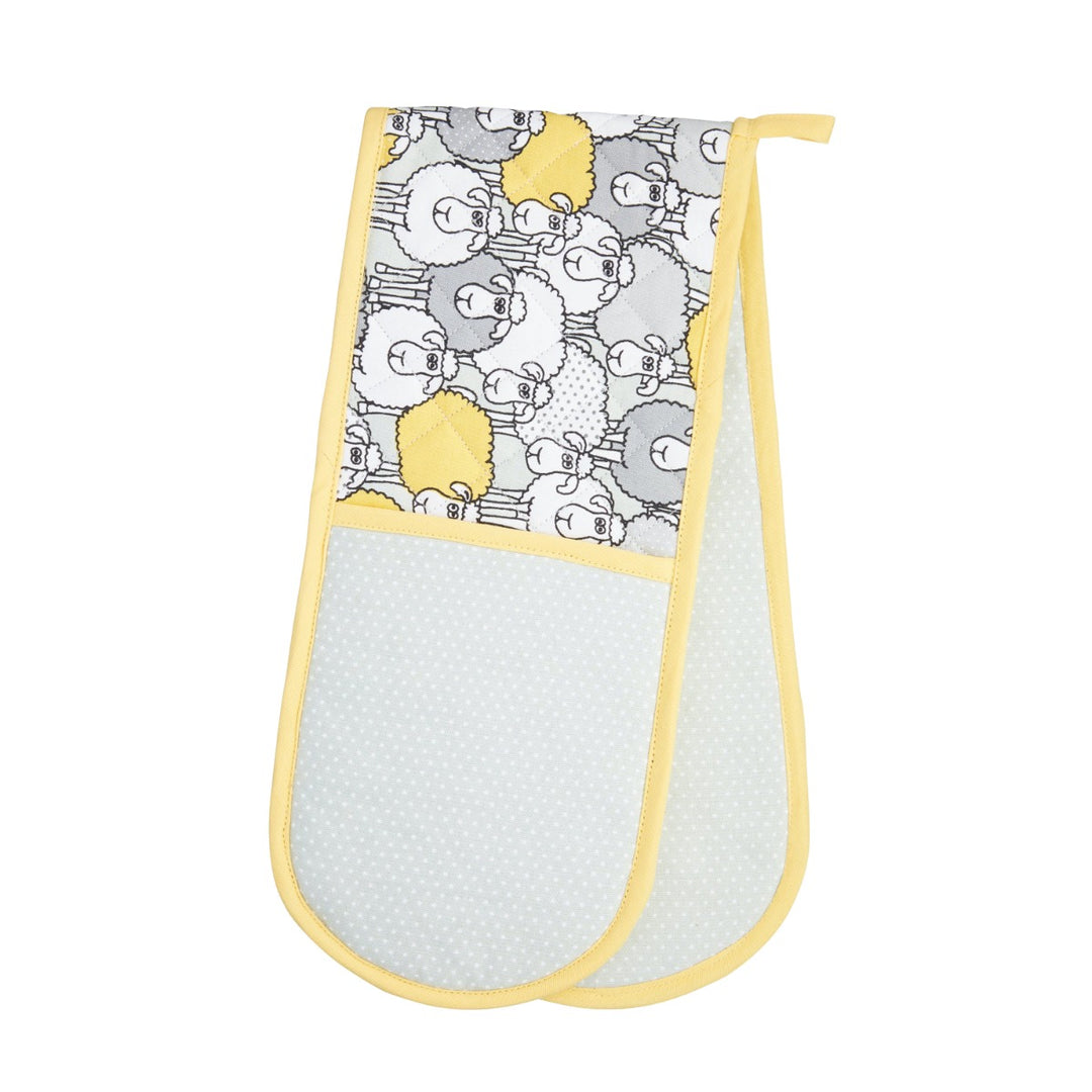 KitchenCraft Yellow Sheep Double Oven Glove