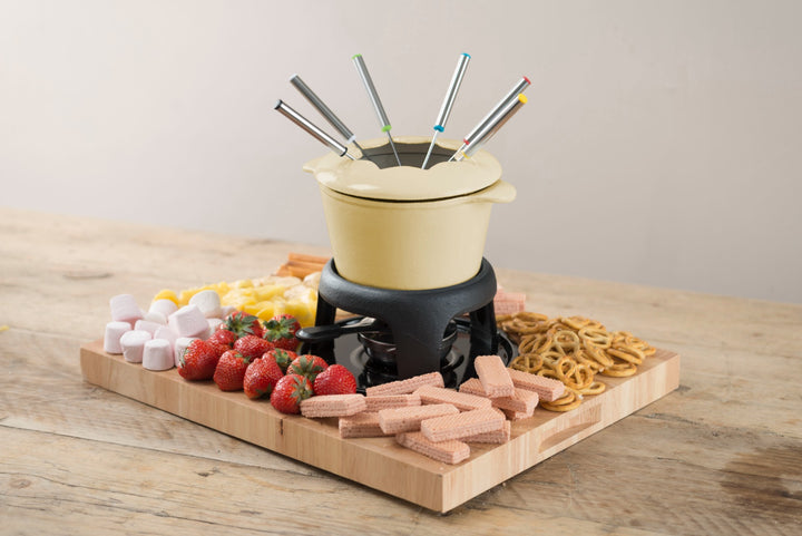 MasterClass Iron Enamelled Fondue Set - Cream