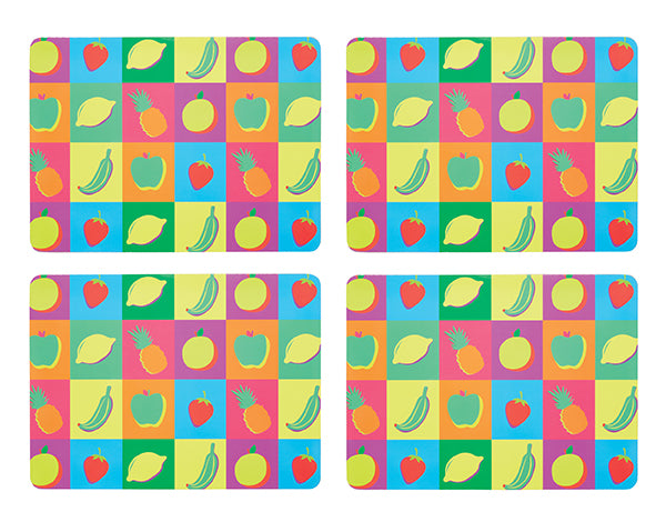 KitchenCraft Colourful Fruit Cork Placemats
