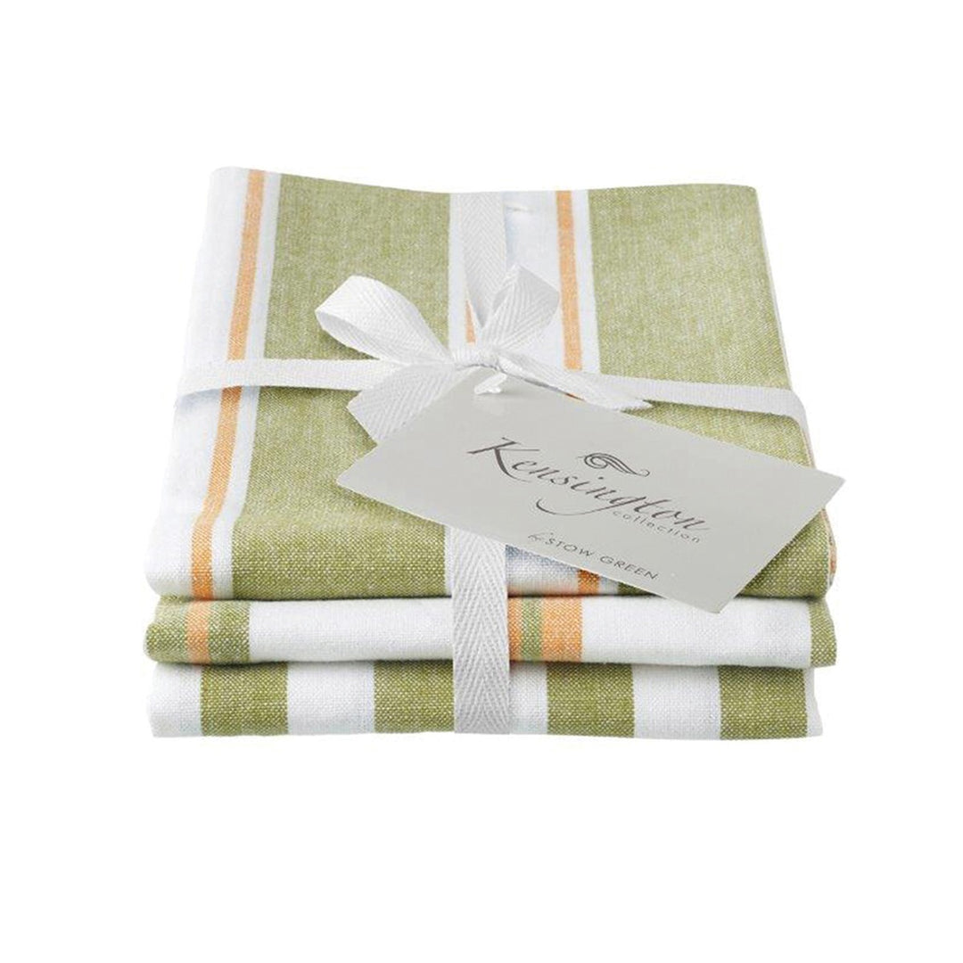 Stow Green Kensington Stripe Tea Towels Set - Green