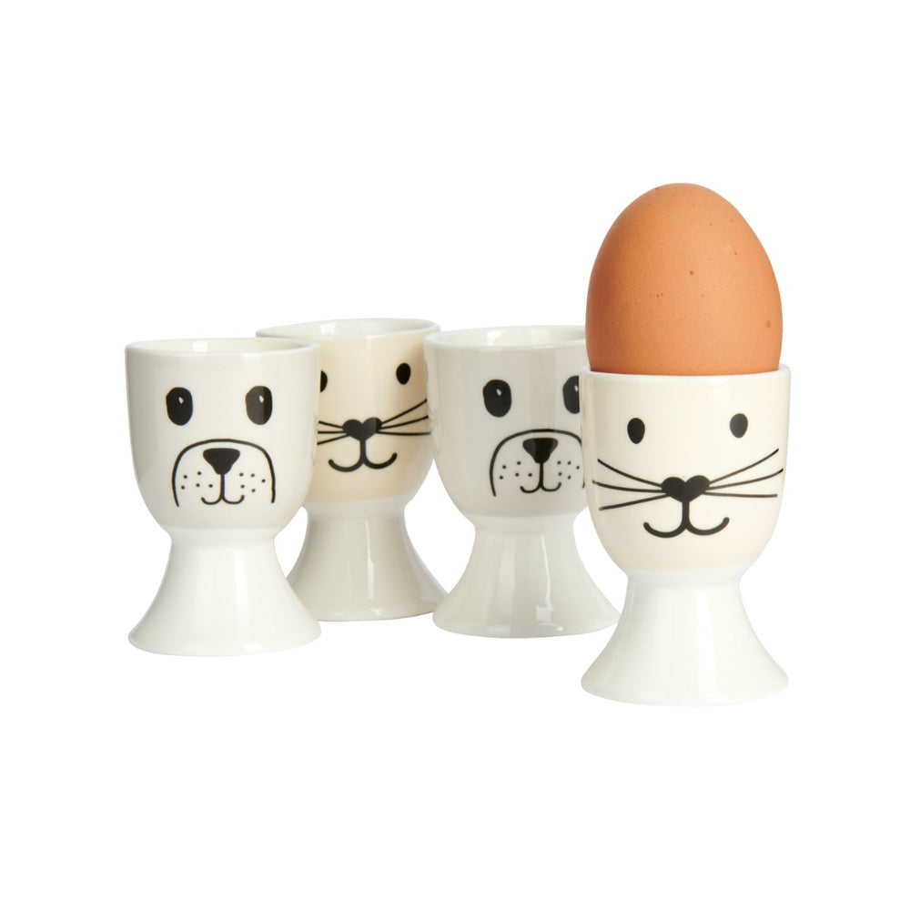 cat and dog themed egg cups set