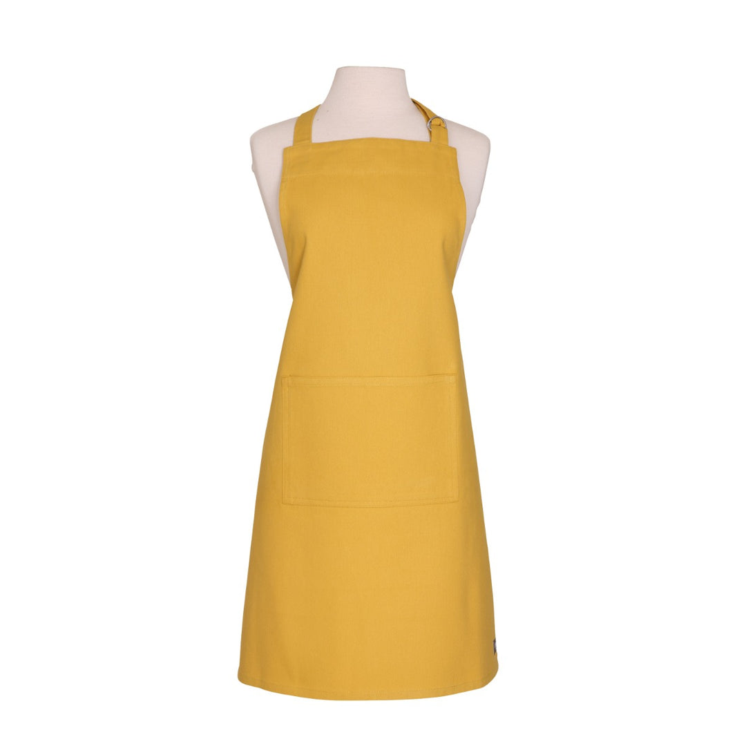 Plain yellow apron with large front pocket