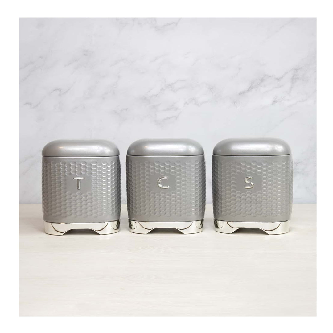 Lovello Grey Tea, Coffee & Sugar Canister Set