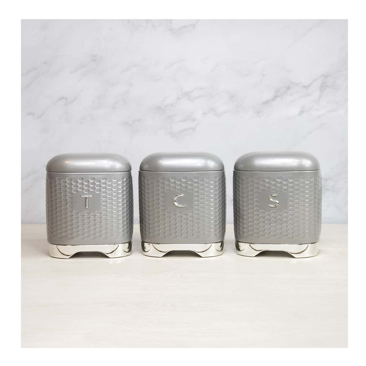 Lovello Grey Tea, Coffee & Sugar Canister Set