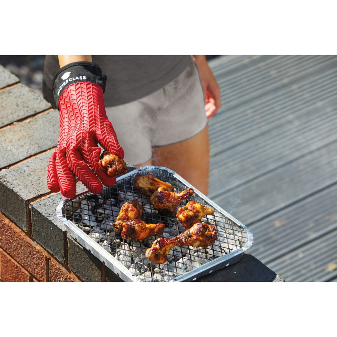 MasterClass Silicone Fleece Lined Oven Glove - Red