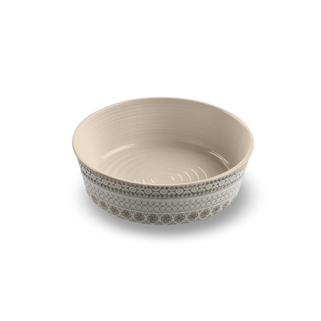 Moroccan Wood Melamine Single Wall Pet Bowl - Medium