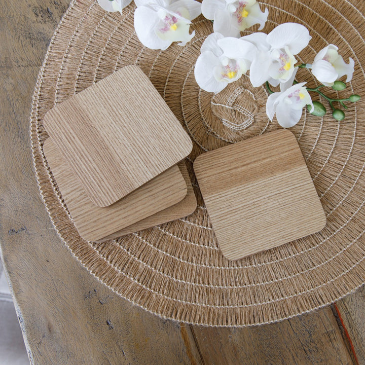 Creative Tops Brown Natural Oak Veneer Coasters