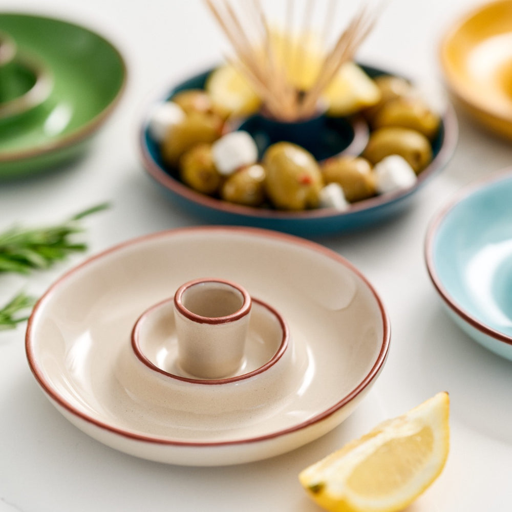 with a cream coloured glaze