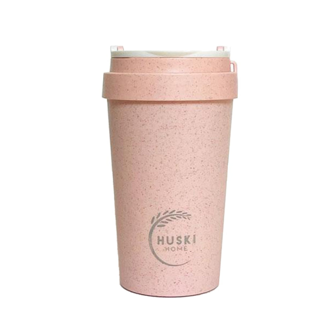 Pink reusable on the go coffee mug