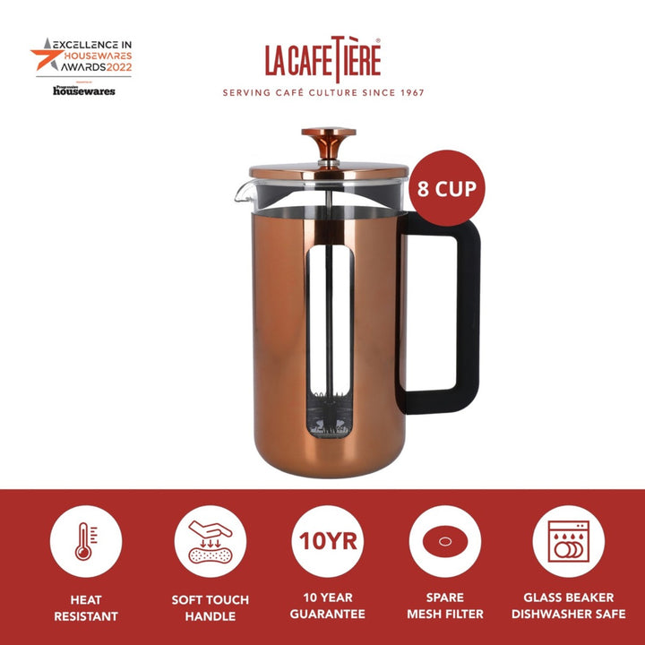 La Cafetiére Pisa Copper Cafetiere - 8 Cup
