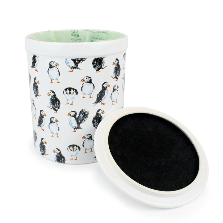 Barrington Ceramic Compost Caddy - Puffins