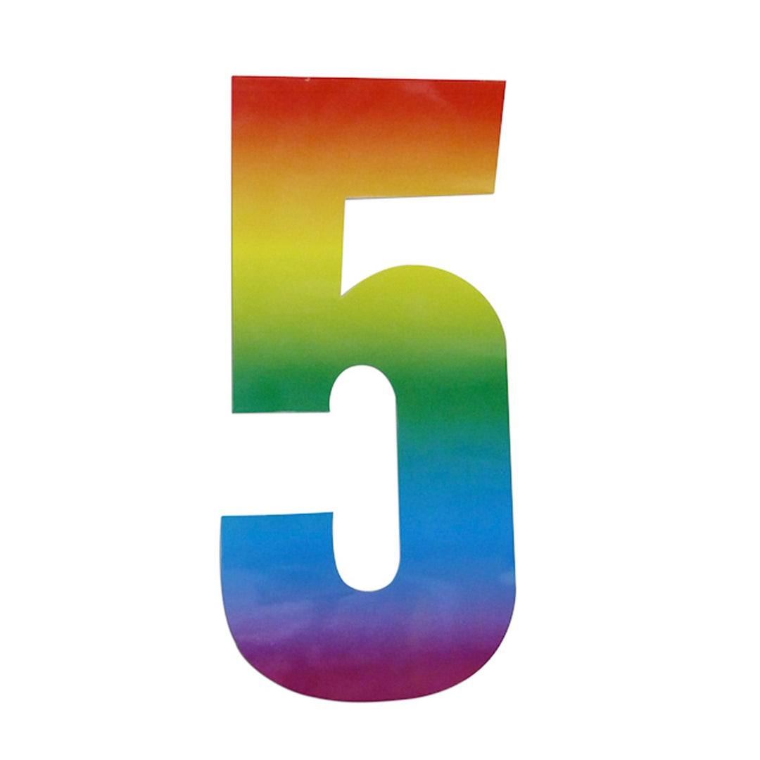 Wheelie Bin/Recycling Box Number Sticker Label - Rainbow