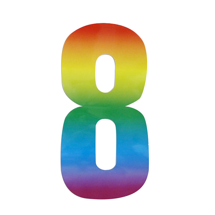 Wheelie Bin/Recycling Box Number Sticker Label - Rainbow
