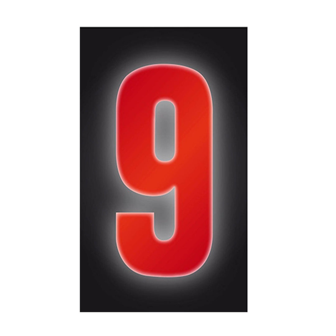 Wheelie Bin/Recycling Box Number Sticker Label - High Viz Red