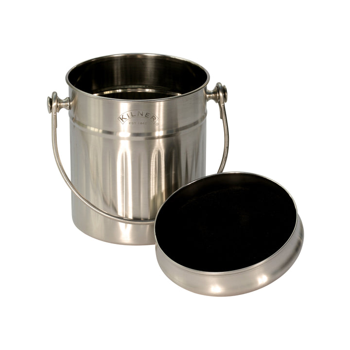 Silver caddy with handle and filters