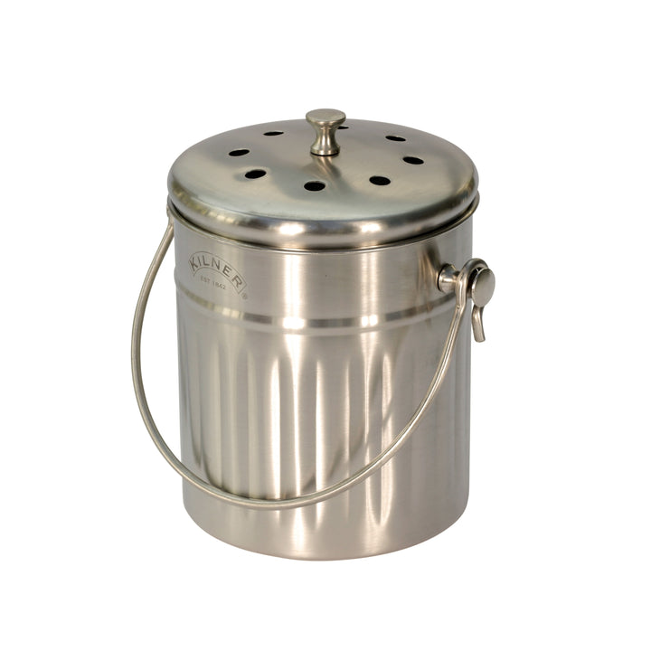 Kilner Mini Brushed Steel Compost Caddy