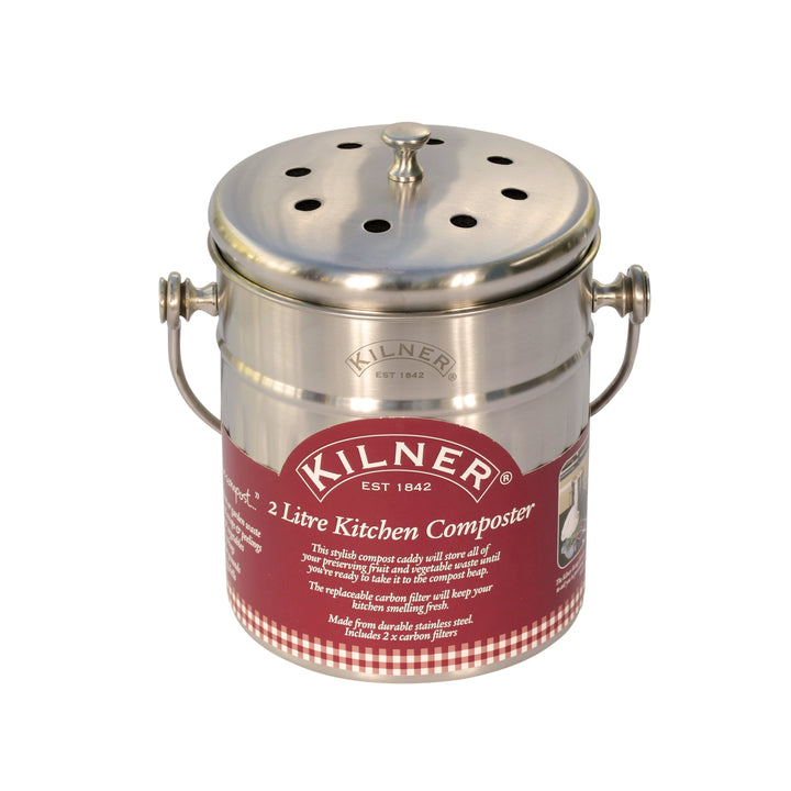 Kilner Mini Brushed Steel Compost Caddy