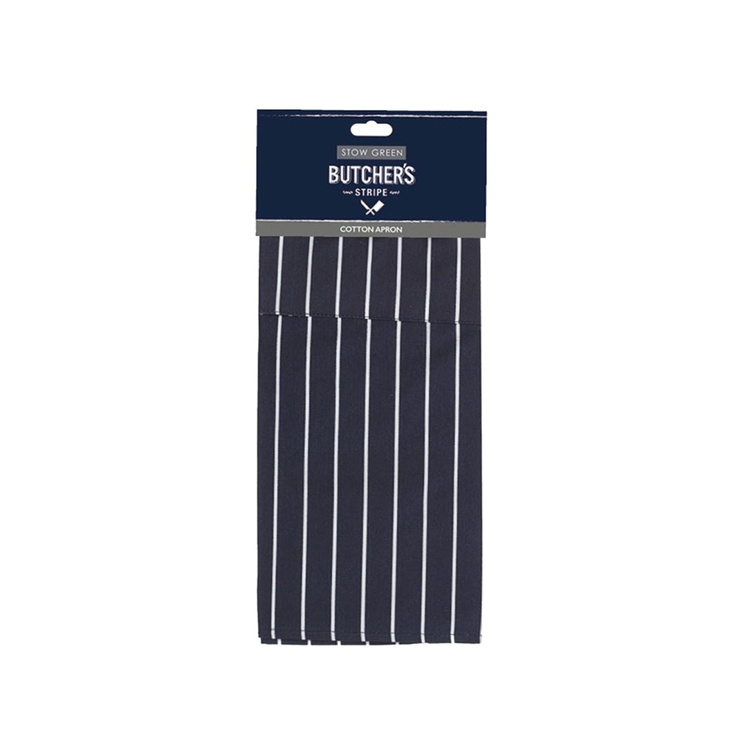 Stow Green Navy Butchers Stripe Apron