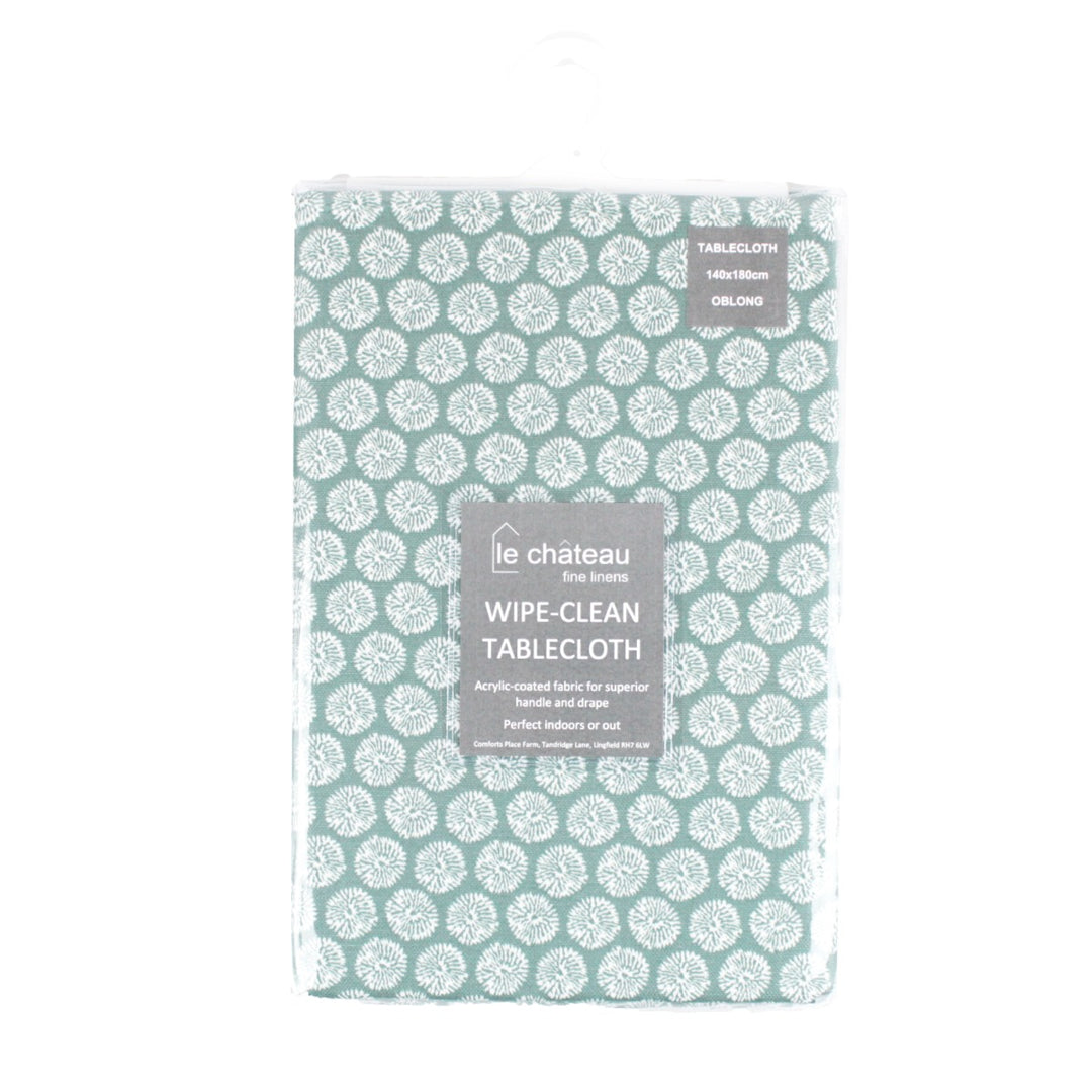 Le Chateau Wipe Clean Tablecloth - Green Dandelion