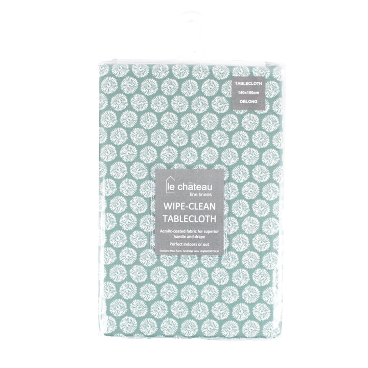 Le Chateau Wipe Clean Tablecloth - Green Dandelion