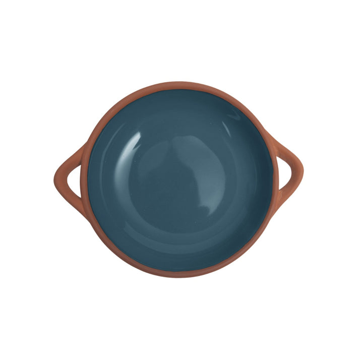 small blue terracotta tapas dish