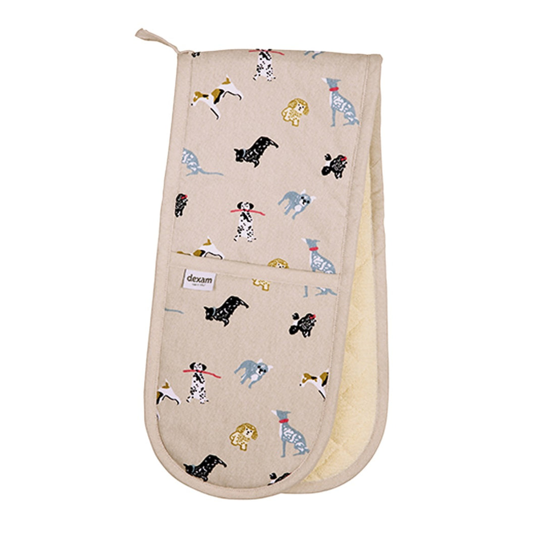 Dexam Woof Double Oven Glove - Stone