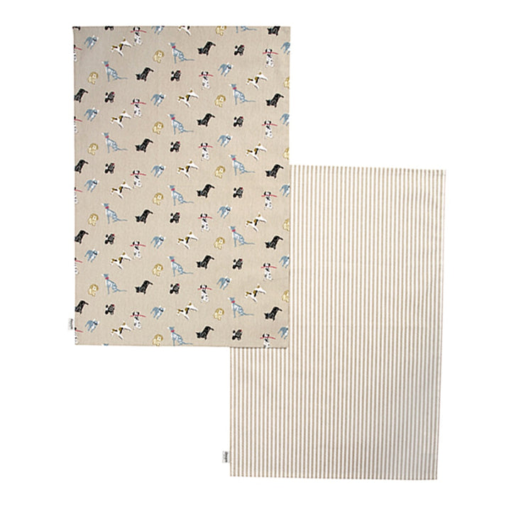 Dexam Woof Tea Towels Set - Stone
