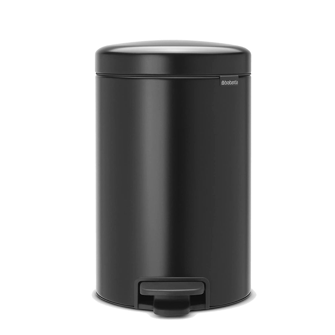 Brabantia NewIcon Matt Black Pedal Bin - 12L Size
