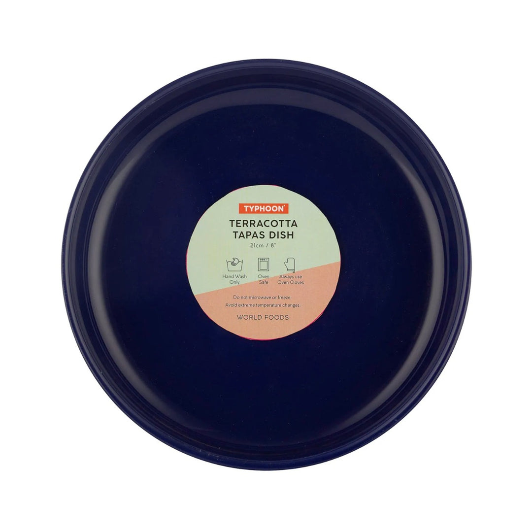 Typhoon World Foods Terracotta Navy Tapas Dish - 21cm