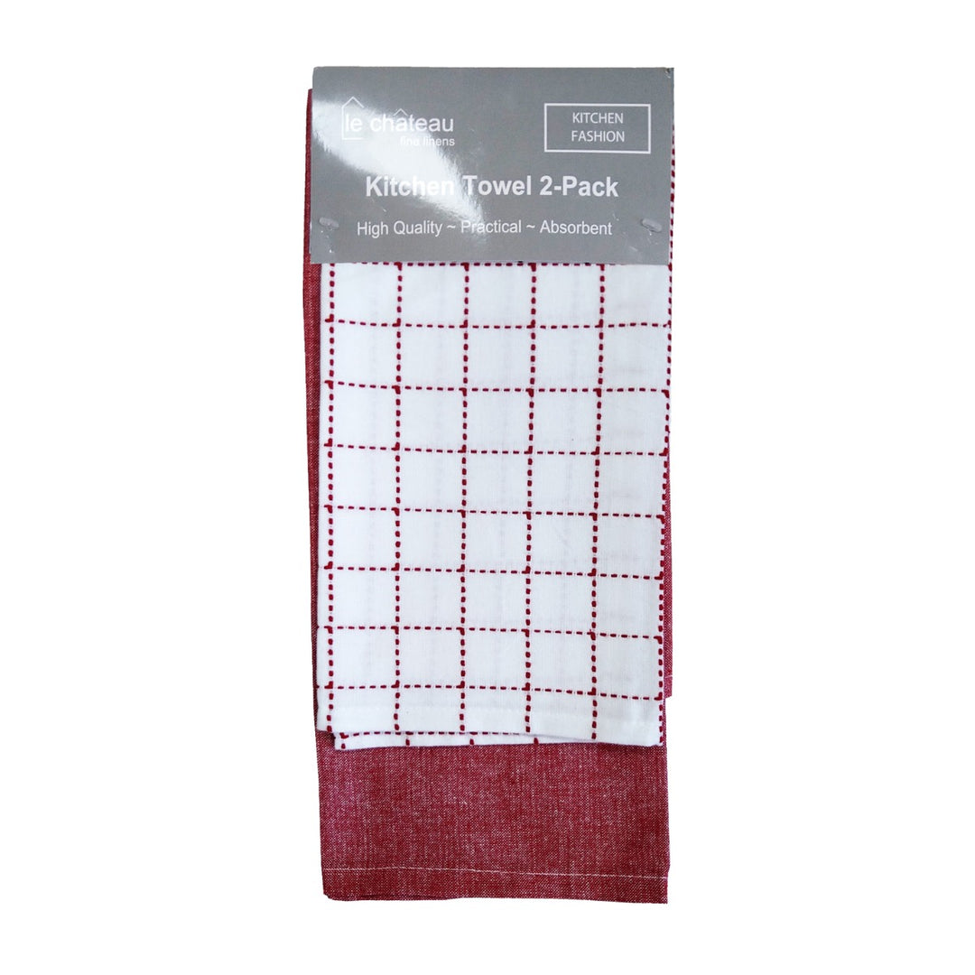 Le Chateau Revana Tea Towels Set - Red
