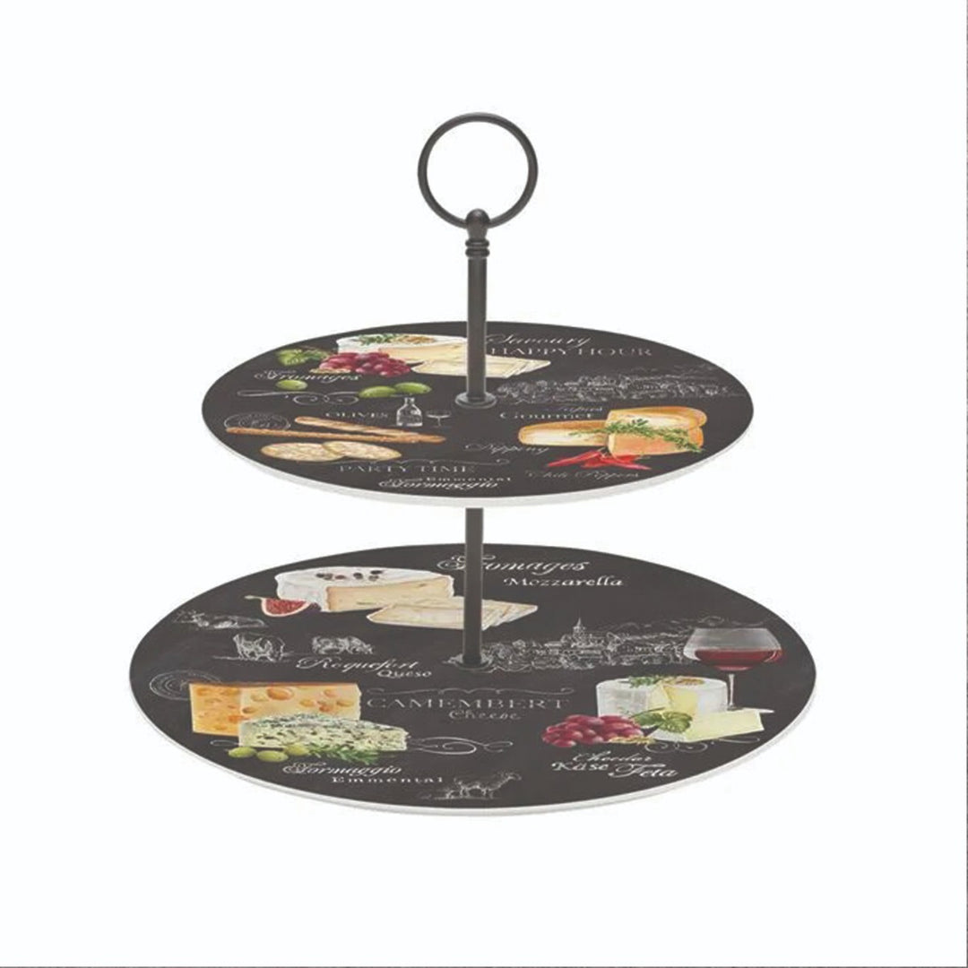 2 Tier snack display plate
