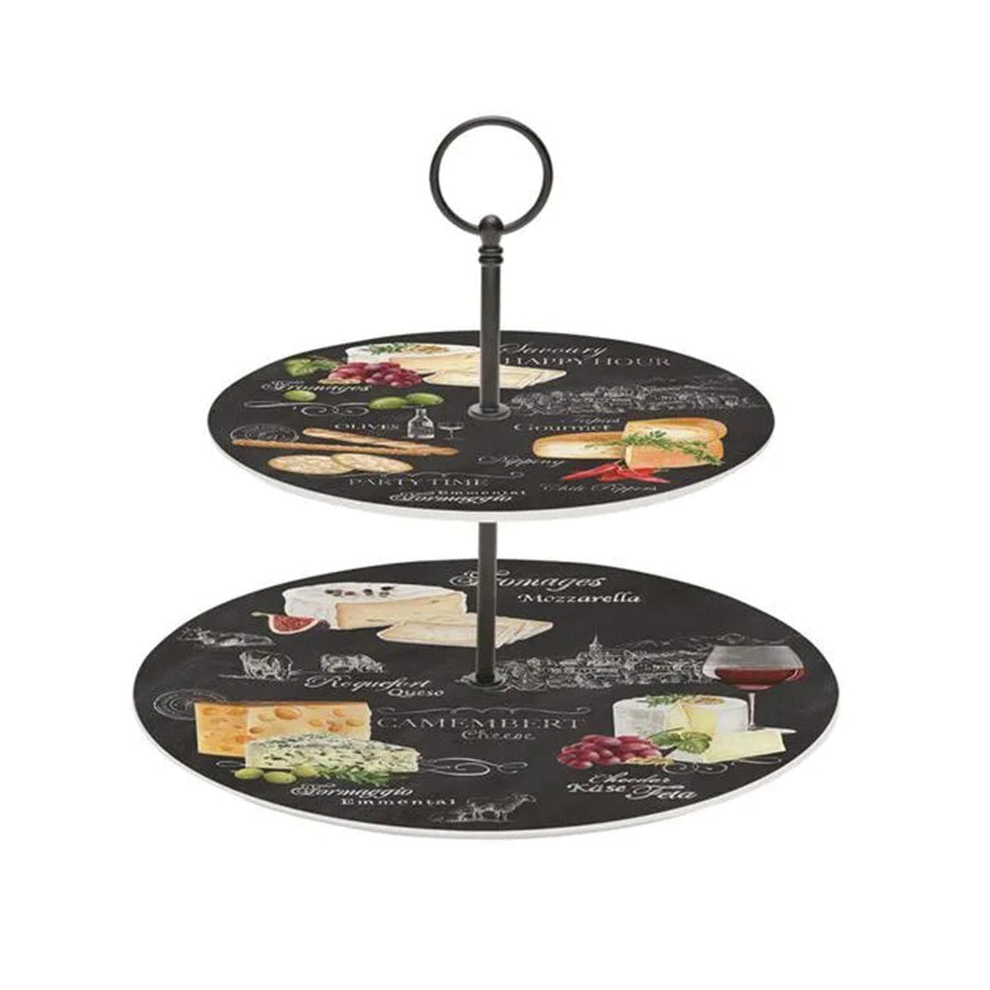 2 Tier snack display plate