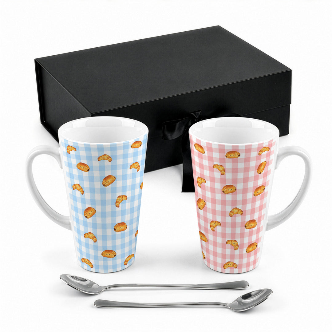 Purely Home Pastry Picnic Print Latte Mug Gift Box Set