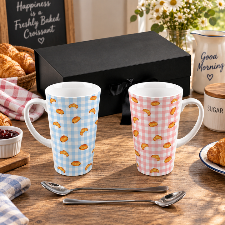 Purely Home Pastry Picnic Print Latte Mug Gift Box Set
