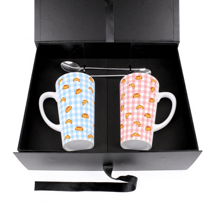 Purely Home Pastry Picnic Print Latte Mug Gift Box Set
