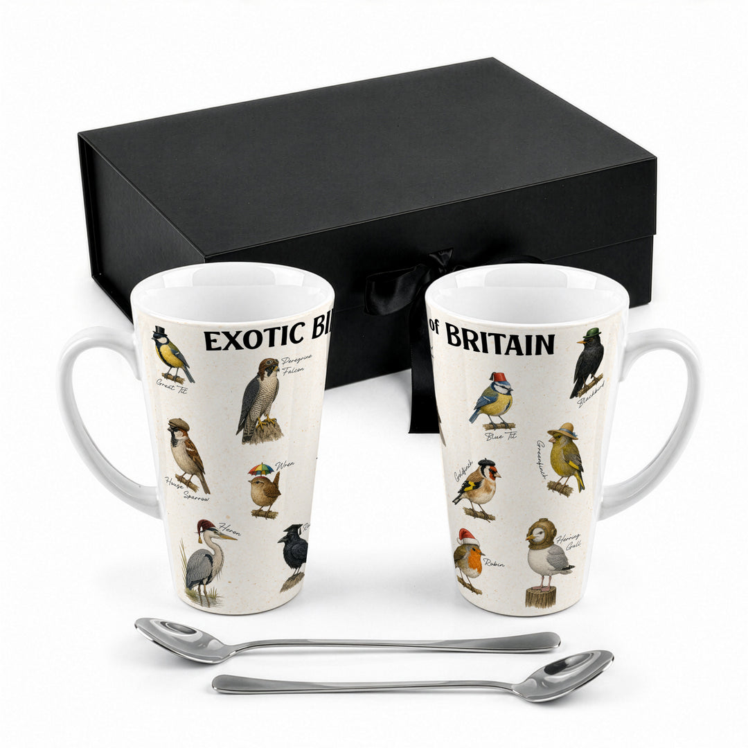 Purely Home Exotic Birds of Britain Latte Mug Gift Box Set