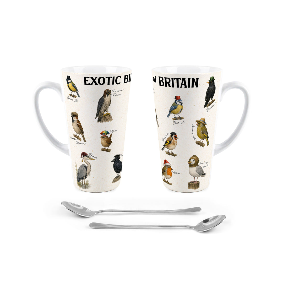 Purely Home Exotic Birds of Britain Latte Mug Gift Box Set