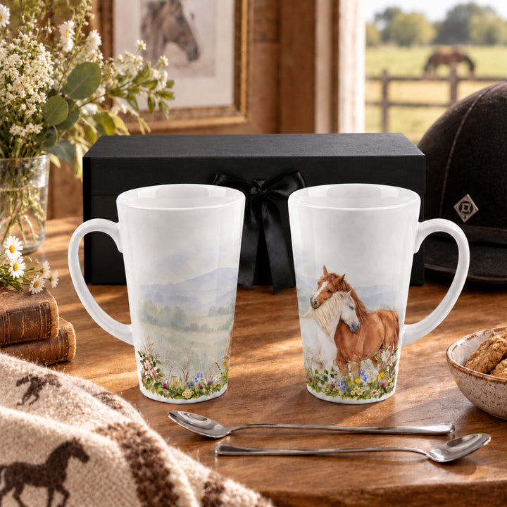 Purely Home Hugging Horses Latte Mug Gift Box Set