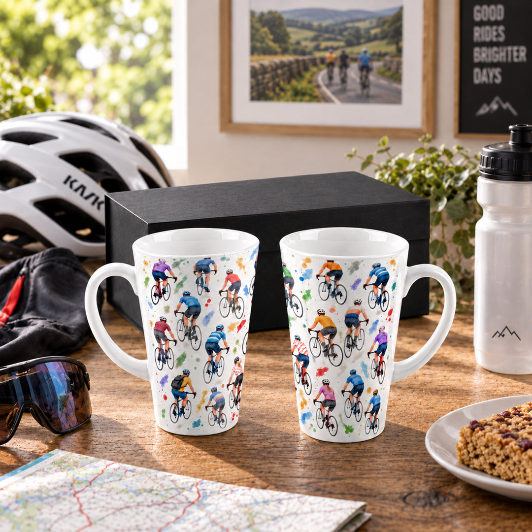 Purely Home Spokes & Splatters Latte Mug Gift Box Set